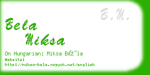 bela miksa business card